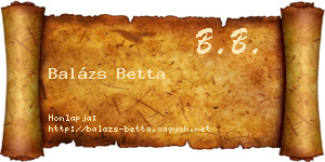Balázs Betta névjegykártya